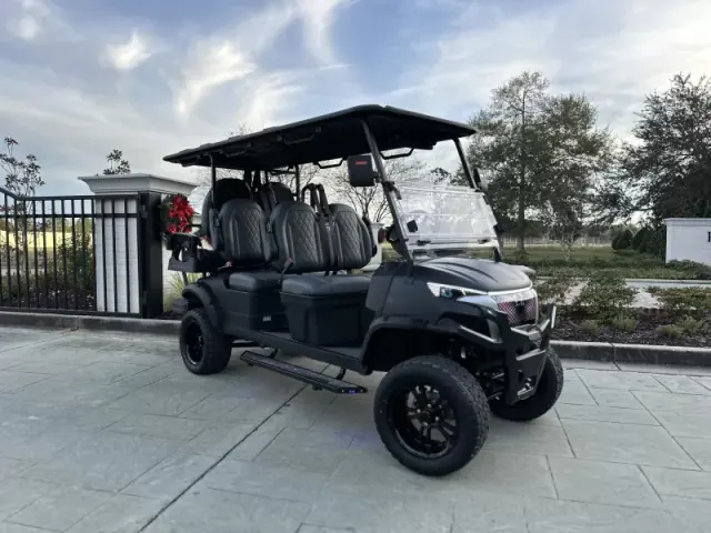 EV Kruiser Raptor 2026 B-6 six-seat electric golf cart in black